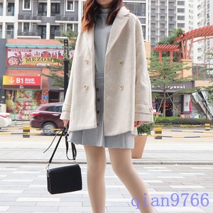 Button Coat Thicken Mid Skræddersyet Woolen Long Collar Cotton Women Breasted Double OYawdYqv
