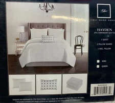 🏯 Chic Home Design : 4 Pc Hayden Embroidered Quilt Set Queen🆕As Shown