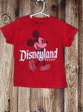 Disney Disneyland Mickey Mouse T-Shirt Toddler Size 4 XS Red Short Sleeve EUC