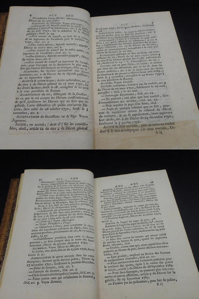 RARE 1791 Dictionnaire Décrets Révolution Assemblée Nationale Loi Justice France - Photo 4/4