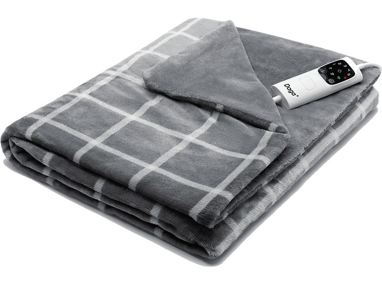 Manta eléctrica - Daga Relax Suave, 150 W, 6 Niveles temperatura, Gris oscuro