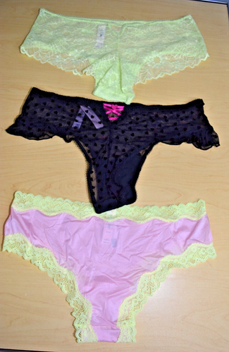 3 NWT Victoria's Secret Tease Satin Lace Mixed Cheeky Panty Lot XL XL - Picture 9 of 14