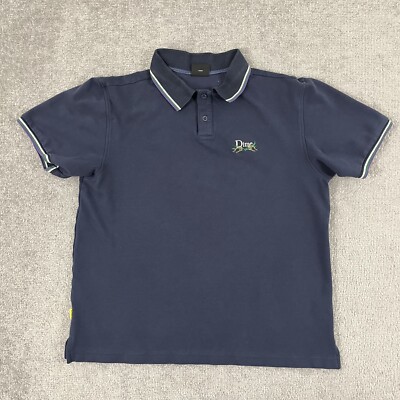 Dime Polo Shirt Mens Medium Faded Blue Knit Short Sleeve Street Wear Designer