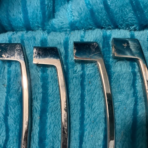 1 Vintage 50s 60s Mid Century Slim Arched Tapered Chrome Cabinet Handle Pull - Picture 6 of 11