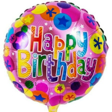 Balloon 18" Happy Birthday Multicolor Mylar Foil Balloon Party Decoration