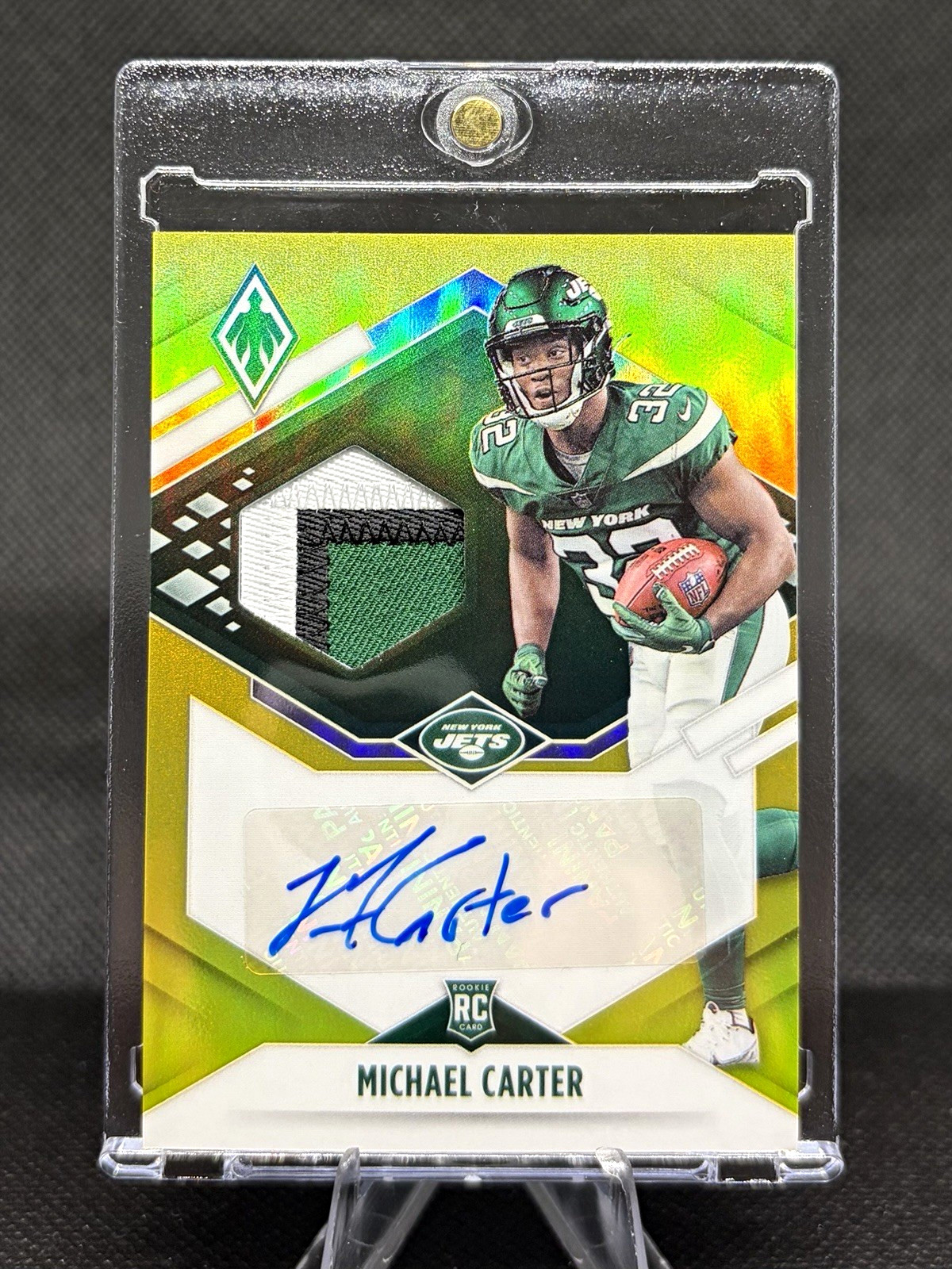 Michael Carter RC Auto Patch Panini Phoenix Rookie Photo Shoot Jets #32 /75 RPA