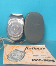 VINTAGE KALIMAR AUTO-MEMO EXPOSURE METER W/ BLUE LEATHER CASE INSTRUCTION MANUAL