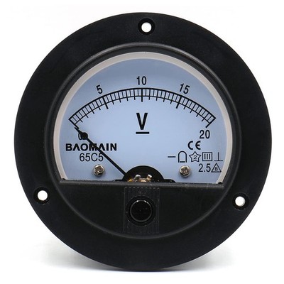 65C5 Analogue Panel Meter Volt Voltage Gauge Analog Voltmeter DC 0-20 V