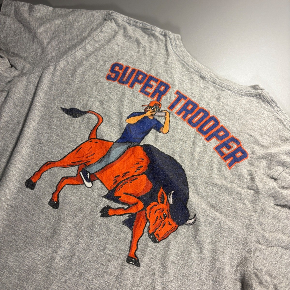 Barstool Sports Super Trooper Bull Riding Graphic T Shirt Tee