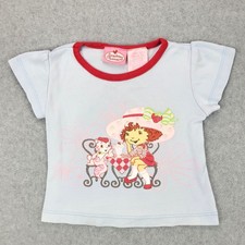 Strawberry Shortcake Graphic Tee Kids 2T Blue Ringer Cap Y2K Picnic 2006