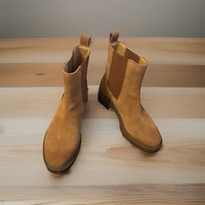 Crown Vintage Lanbart Men Ankle Chelsea Boots 7.5 M Brown Suede Leather Pull On