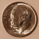 1960 P Roosevelt Dime Uncirculated 90% Silver