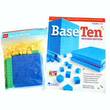 Base Ten Math Activities Learning Resources Book  Foam Blocks Set Gr 3-6 New