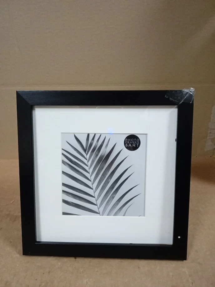8x8 Black Photo Frame Glass Fits 5x5 Modern Tabletop Wall Hanging Frame Square