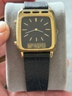 Vintage1980 SEIKO HYBRID H249-5010 Analogue Digital ANADIGI Gold Square Tank