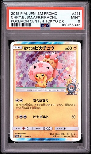 Pokemon 2018 Japanese SM Promo Cherry Blossom Afro Pikachu #211 PSA 9