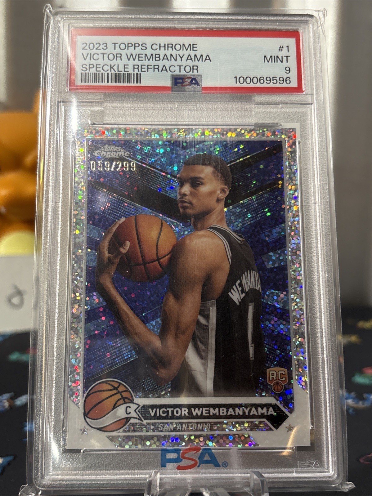 2023-24 Topps Chrome - Victor Wembanyama #1 Speckle Refractor /299 (RC) PSA 9