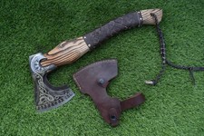HAND FORGED Carbon Steel Hatchet Viking AXE, Tomahawk Axe, battle ready Axe 7006