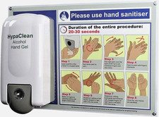 Hand Washing Station, Wall Mounted Hand Sanitizer Dispenser, x3 Refills & Guide