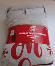 New Holiday Style Family Pajamas 2 Piece PJ Set Men's Medium Polyester Chest 40
