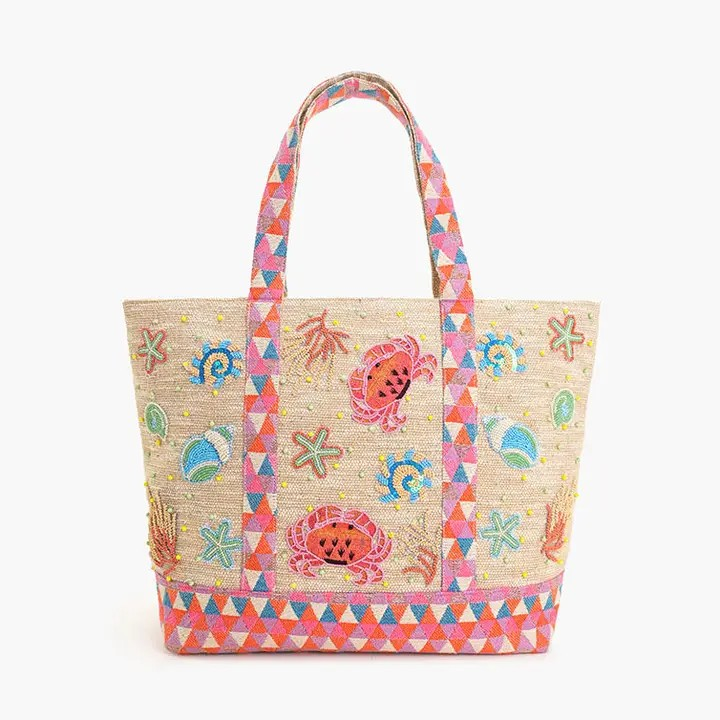 America & Beyond Crab Shell Embelished Boat Tote