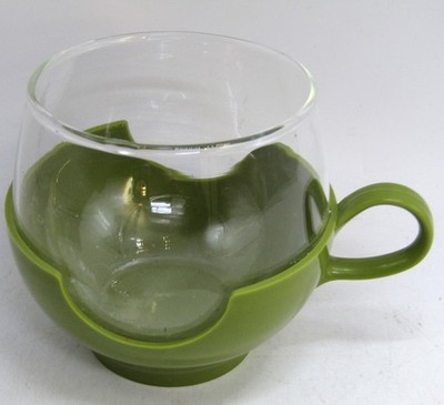 Vintage Pyrex MCM Roly Poly Avocado Green Glass Drinking Cup