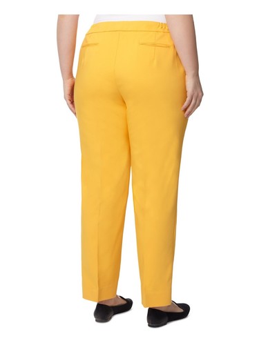 ANNE KLEIN Womens Yellow Hook And Bar Closure Straight leg Pants Plus 22W - Picture 6 of 6