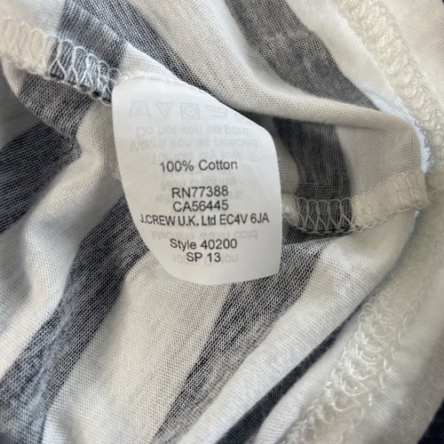 J.CREW Boat Neck Nautical Anchor Navy White Stripes T-Shirt Blouse Top Sz S Tee - Picture 5 of 10