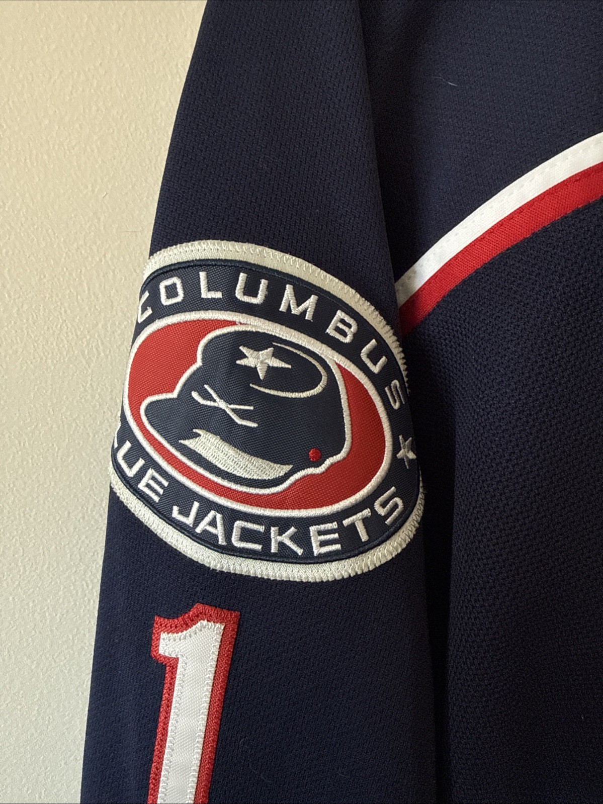 Men’s Reebok Steve Mason #1 Columbus Blue Jackets Jersey NHL Sz 52 - Blue thumbnail 4