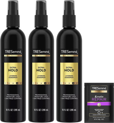 Tresemmé Extra Hold Hairspray, Non-Aerosol 3-Pack, 24H Hold & Frizz Control + Ke