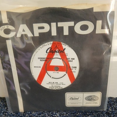 OUTSIDERS: Help Me Girl-You Gotta Look-U.K. 7'' 1966 Capitol E.M.I. CL 15480 Demo
