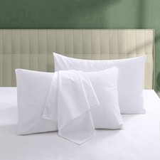 Premium Pillow Protectors, 100 Egyptian Cotton, Standard Size, White