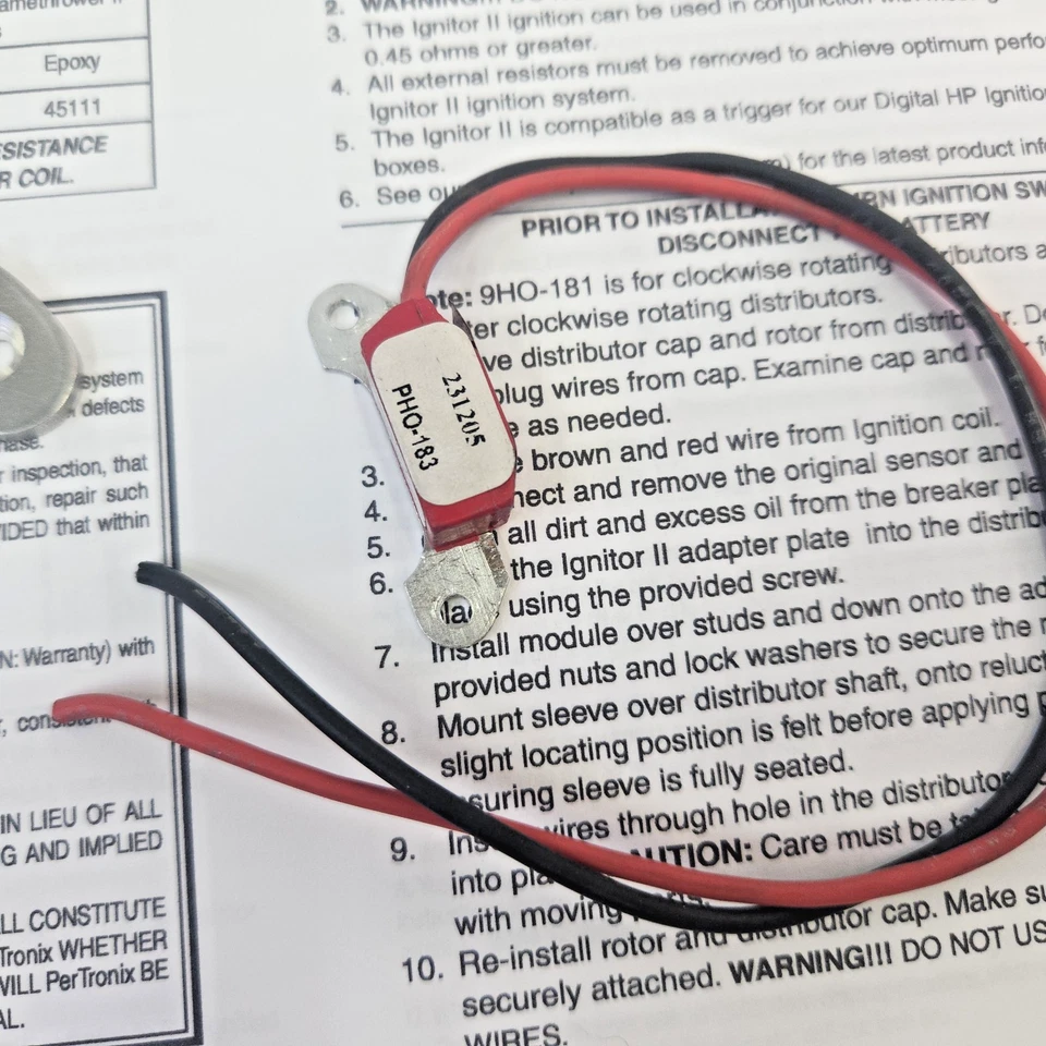 Pertronix 9HO183 for Ignitor II Ignition Points to Electronic Conversion Kit NOS - Image 3 of 4