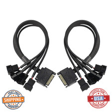 XMSJSIY SATA to 4x 3/4-Pin 12V PC Case Fan Power Adapter Cable