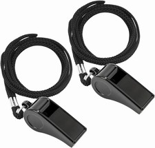 2PCS Sports Whistles with Lanyard, Loud Crisp Sound Whistle Ideal for Coaches