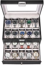 UPC 764560081496 product image for Watch Case, 20-Slot Watch Box Organizer for Men Watch Case with Large Glass L... | upcitemdb.com