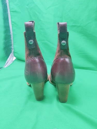 UGG Australia S/N 5597 Chelsea Boot Stacked Heel Braun Wildleder Leder Größe 7 - Bild 6 von 10