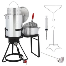 Propane 30 Qt. Turkey 10 Qt. Fish Fryer Boiler Steamer Set 55,000 BTU Burner