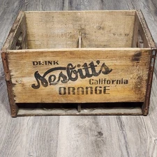 Vintage Nesbitt's California Orange Soda Pop Bottle Wood Crate Twin Cities MN