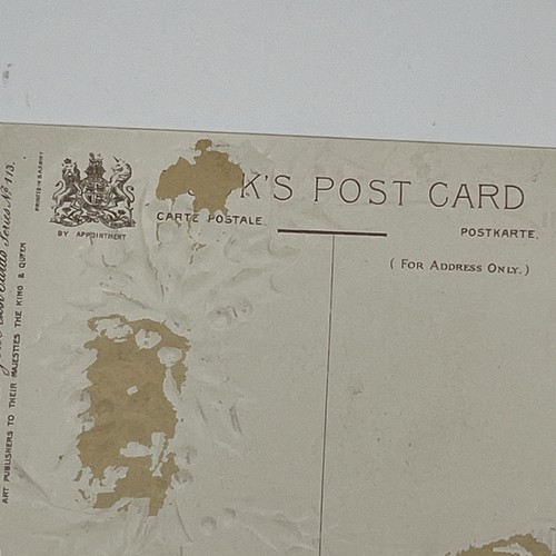 Alte Postkarte geprägt Ein frohes neues Jahr 1908 Kirche Stechpalme - Bild 3 von 3