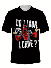 Image of Marvel Deadpool Men’s Graphic T-Shirt Do I Look Like I Care? Casual Gift Tee