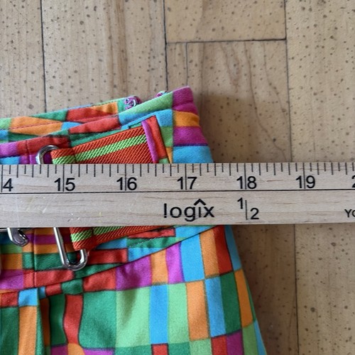 Liz Claiborne Women's Golf Skort Size Bright Colorful Geometric Faux Belt Sz 12 - Afbeelding 13 van 14