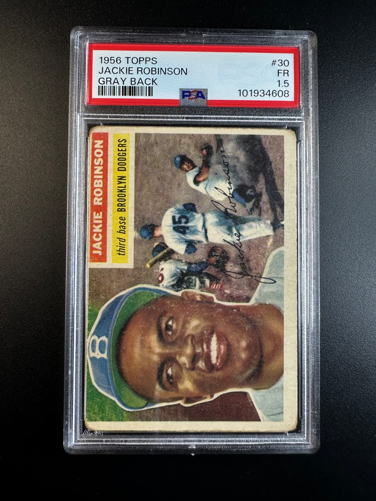 1956 Topps Jackie Robinson #30 Gray Back PSA 1.5 FR Brooklyn Dodgers HOF