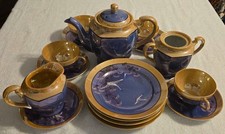 Vintage Japanese 17 Piece Tea Set,T-Pot  Lid Cups Saucer Sugar And Creamer Set.