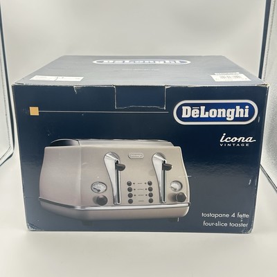 Delonghi 4 Slice Toaster, Brand New Open Box. Plug Not For USA. See Attachments.