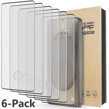 6Packs For Samsung Galaxy S25 Plus Tempered Glass Screen Protector Transparent