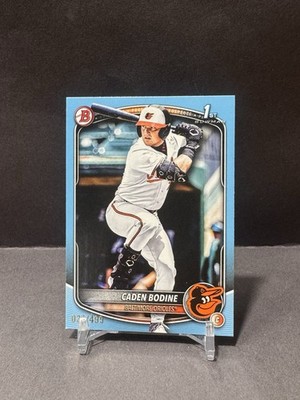 CADEN BODINE 2025 BOWMAN DRAFT 1ST SKY BLUE BORDER PAPER ORIOLES /499