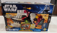 STAR WARS THE CLONE WARS REPUBLIC ATTACK SHUTTLE VEHICLE w  FIGURE 2011 NEW MIB