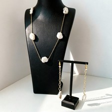 Elegant Women Baroque Pearl Necklace Earrings Statement For Women Accessories
