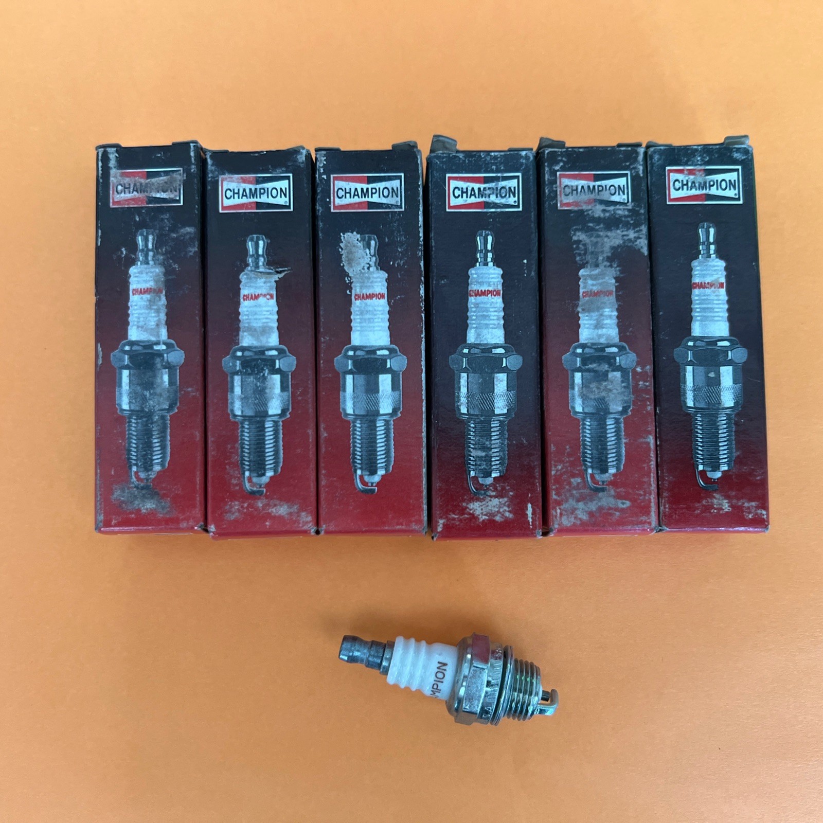 6 Pc Champion 853 / CJ7Y Copper Plus Spark Plug Genuine NOS